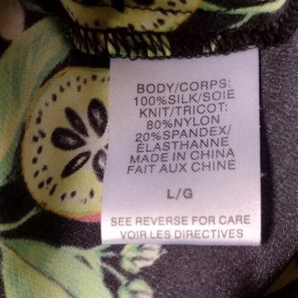 Cami NYC Darby Silk Charmeuse Bodysuit One Shoulder Kiwi Print Black L NWOT - Picture 7 of 8